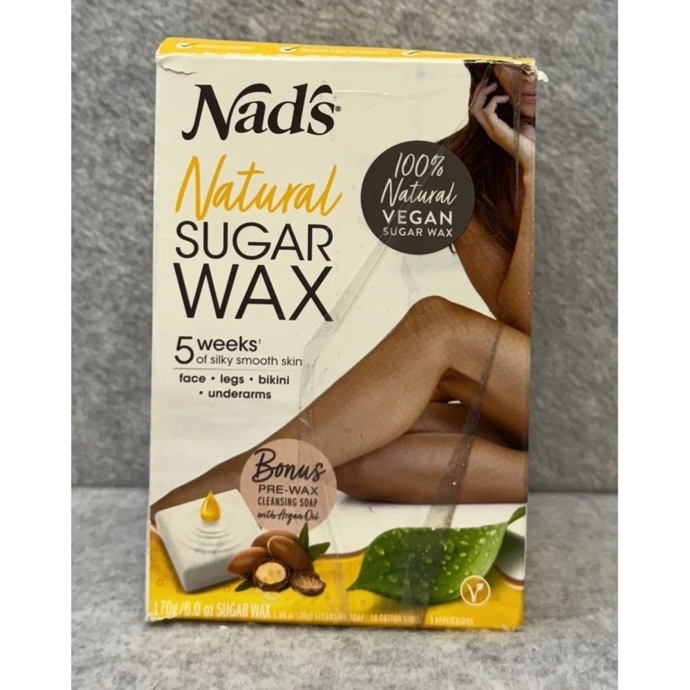 Nad's Natural Sugar Wax Kit 170g 6oz Hair Removal Face Legs Bikini Vegan - Picture 3 of 13
